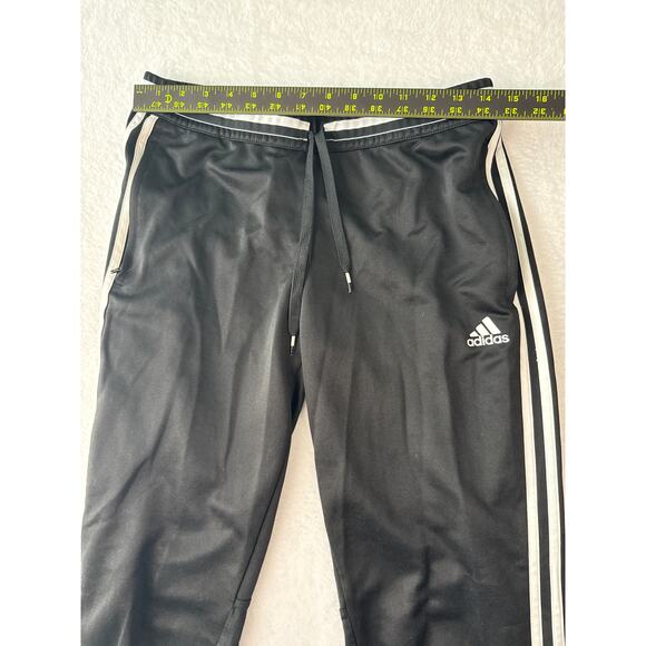 Adidas Climacool Women Medium Track Pants Tricot Black White 3 Stripe Ankle Zip - Picture 3 of 7
